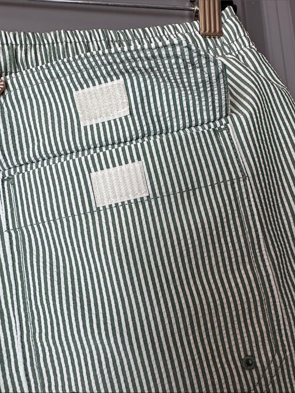 Abercrombie & Fitch Seersucker Swim Trunks Green Stripe Size Large - Picture 9 of 11